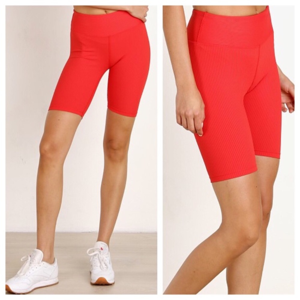 Year of ours red ribbed biker shorts